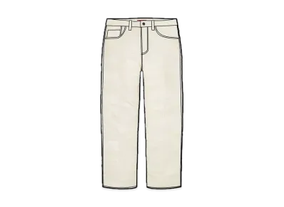 Supreme Patchwork Leather 5-Pocket Jean "White"