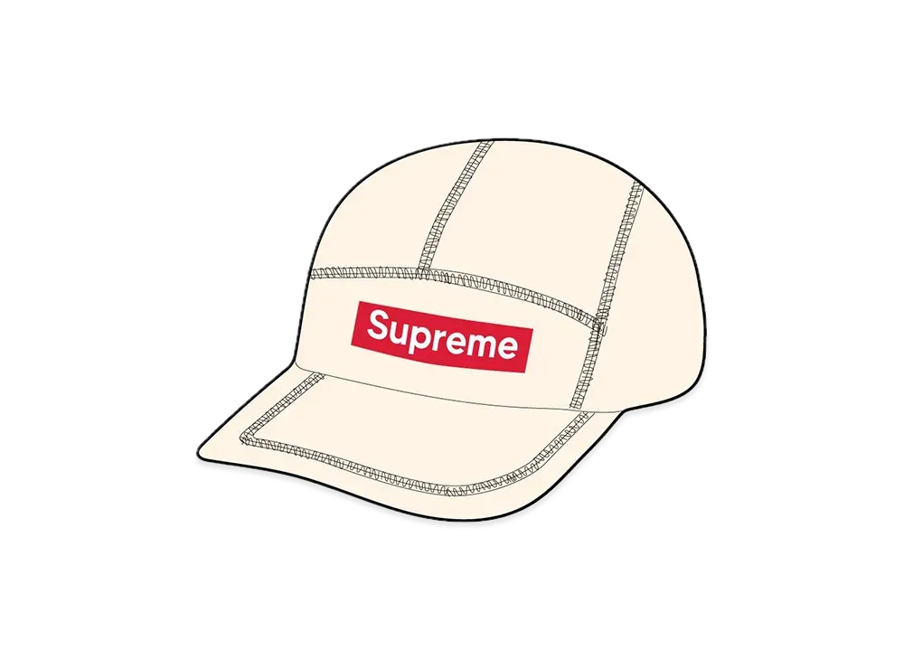 Supreme Reflective Stitch Camp Cap "Natural"