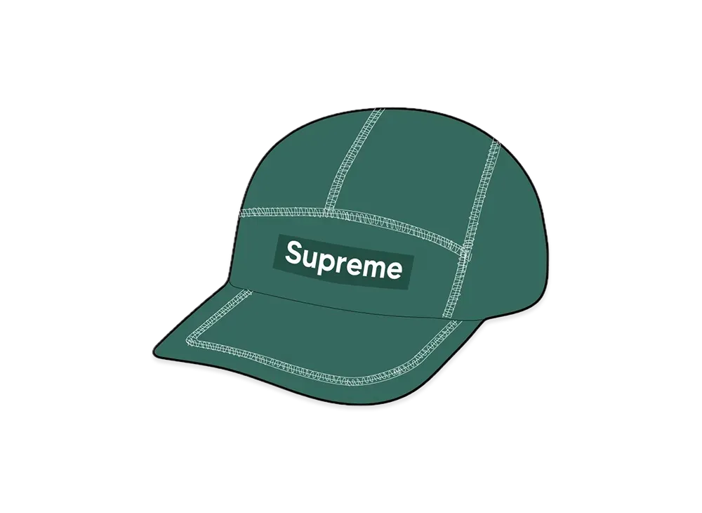 Supreme Reflective Stitch Camp Cap "Dark Green"