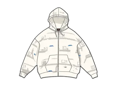 Supreme / Undercover Zip Up Hooded Sweatshirt "Stone"