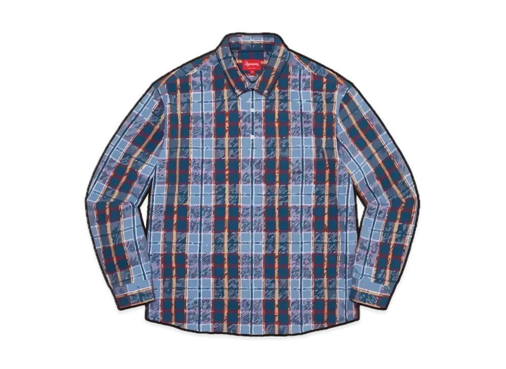 Supreme Pullover Plaid Flannel Shirt "Blue"