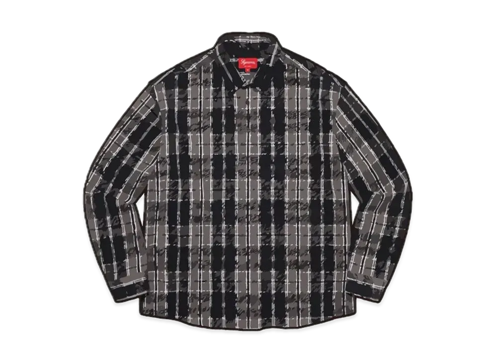 シュプリーム プルオーバー プレイド フランネル シャツ "ブラック"