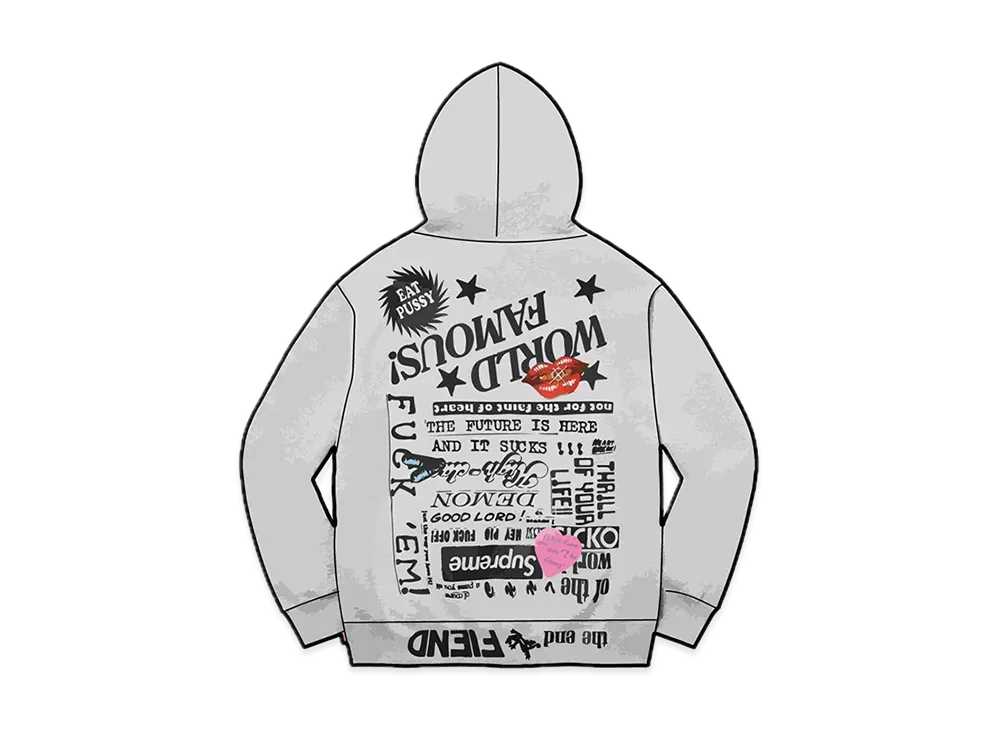 シュプリーム フィーンド フーディー スウェットシャツ "ヘザー グレー"