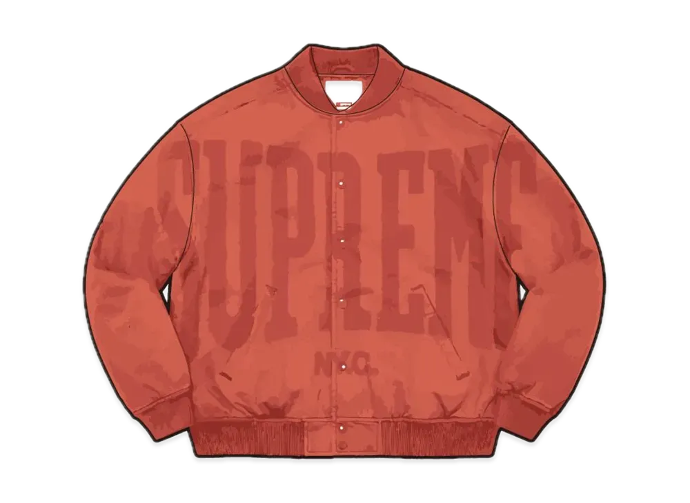 Supreme Washed Knockout Denim Varsity Jacket "Rust"