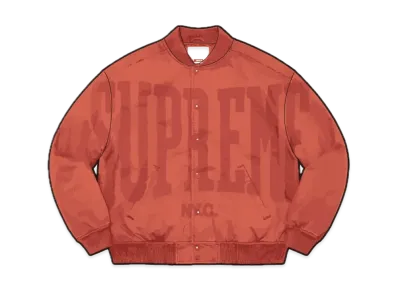 Supreme Washed Knockout Denim Varsity Jacket "Rust"