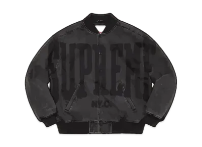 Supreme Washed Knockout Denim Varsity Jacket "Washed Black"