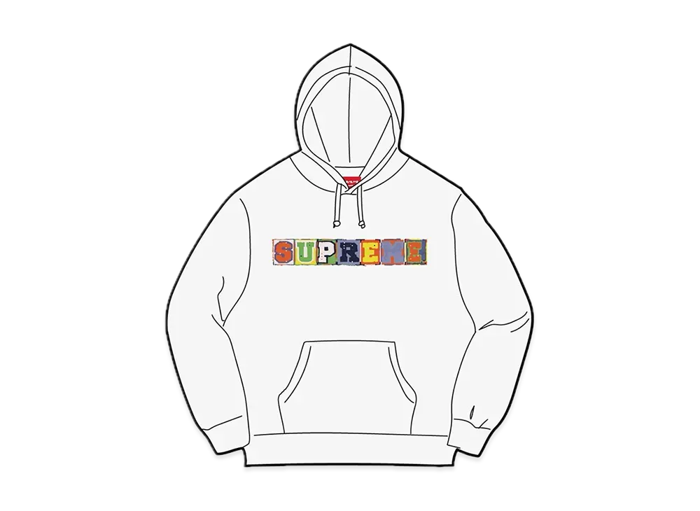 Supreme Beaded Hooded Sweatshirt "White"