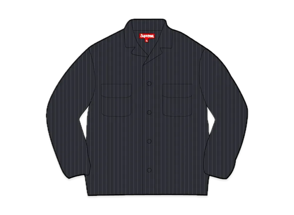 Supreme Pinstripe Linen Shirt "Navy
"