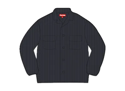 Supreme Pinstripe Linen Shirt "Navy
"