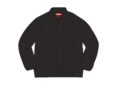 Supreme Pinstripe Linen Shirt "Black"