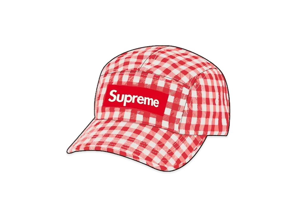 Supreme Gingham Camp Cap "Red"