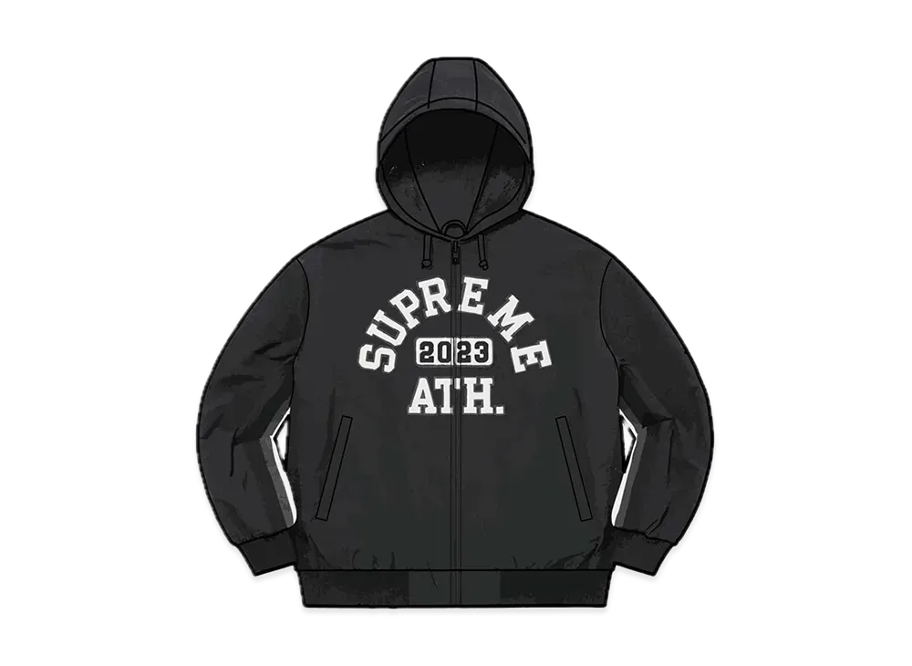 シュプリーム アプリケ フーディー トラック ジャケット "ブラック"