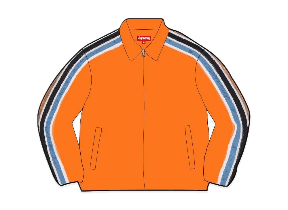 Supreme Sleeve Stripe Zip Up Sweater "Orange"