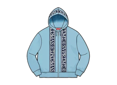 Supreme Roman Zip Up Hooded Sweatshirt "Light Blue"