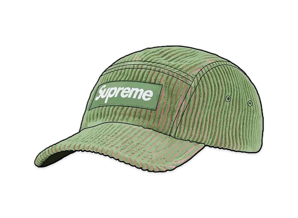Supreme 2-Tone Corduroy Camp Cap "Green"