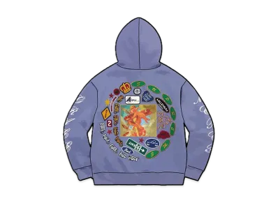 Supreme Patches Spiral Hooded Sweatshirt "Light Purple"