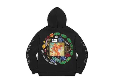 Supreme Patches Spiral Hooded Sweatshirt "Black"