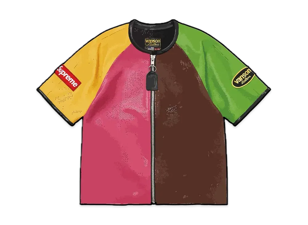 Supreme Vanson Leathers S/S Racing Jacket "Multi"