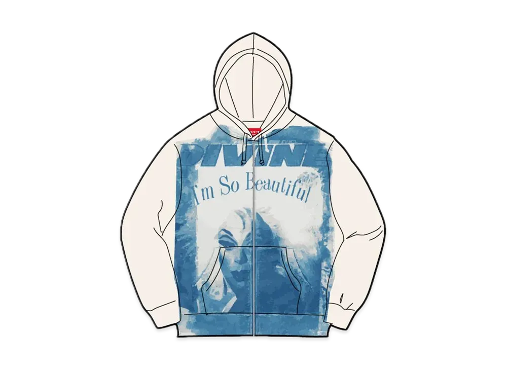 Supreme Divine Zip Up Hooded Sweatshirt "White"