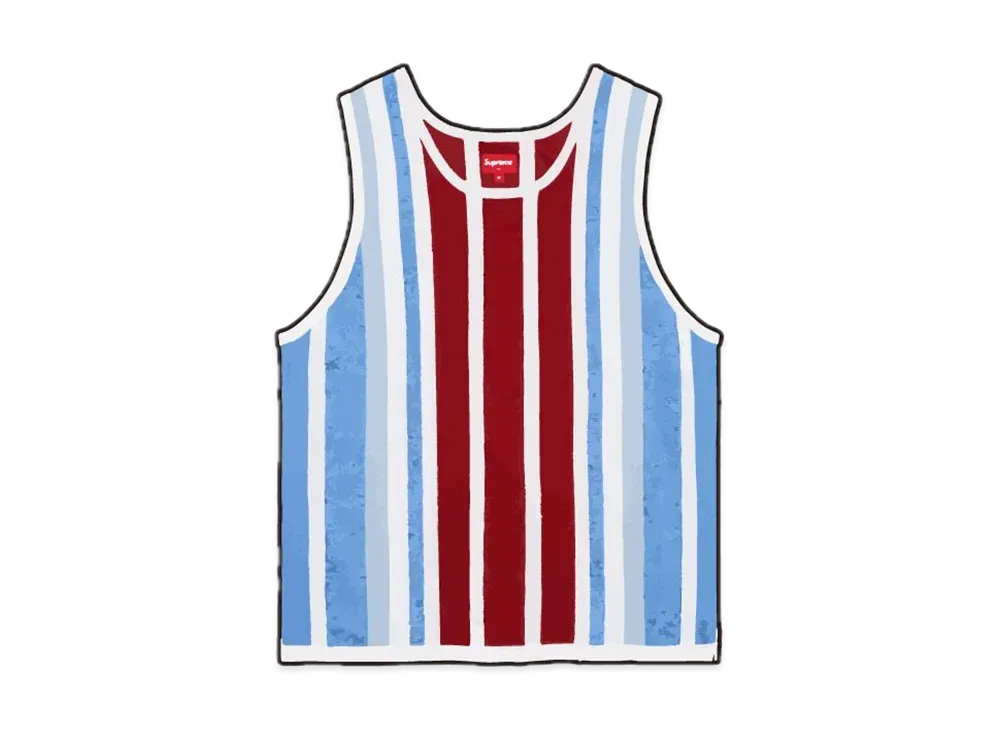 Supreme Knit Stripe Tank Top "White"