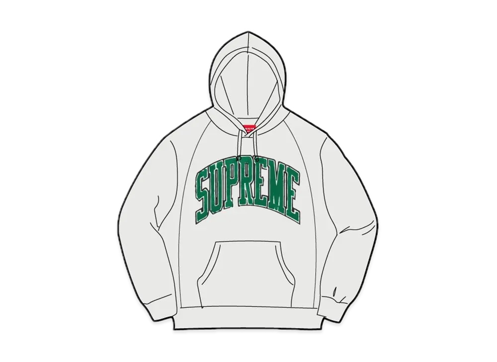 Supreme Boxy Piping Arc Hooded Sweatshirt "Ash Grey"