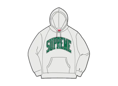 Supreme Boxy Piping Arc Hooded Sweatshirt "Ash Grey"
