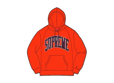 Supreme Boxy Piping Arc Hooded Sweatshirt "Bright Orange"
