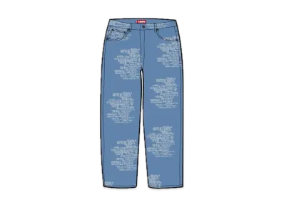 Supreme Trademark Jacquard Baggy Jean "Washed Blue"