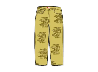 Supreme Trademark Jacquard Baggy Jean "Washed Yellow"