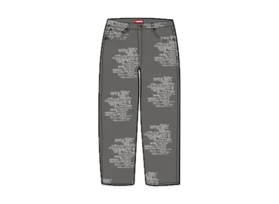 Supreme Trademark Jacquard Baggy Jean "Washed Black"