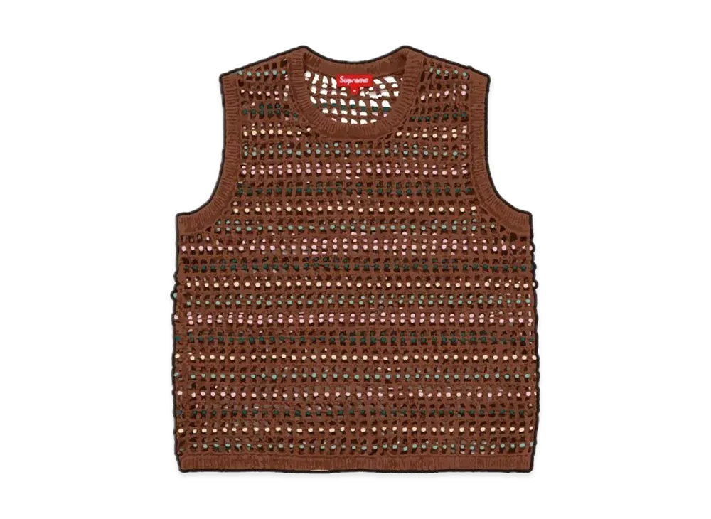 Supreme Beaded Sweater Vest "Brown"