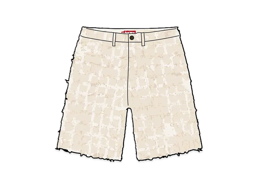 Supreme Frayed Patchwork Baggy Denim Short "Natural"