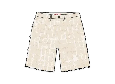 Supreme Frayed Patchwork Baggy Denim Short "Natural"