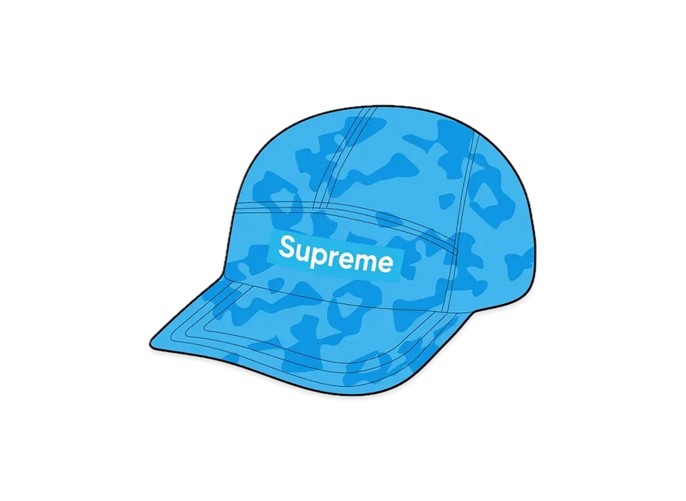 Supreme Overdyed Camo Nylon Camp Cap "Blue"