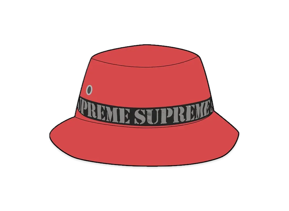 Supreme Stencil Webbing Boonie "Red"