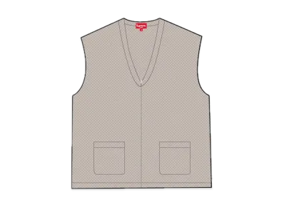 Supreme Dragon Zip Up Sweater Vest "Stone"