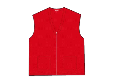 Supreme Dragon Zip Up Sweater Vest "Red"