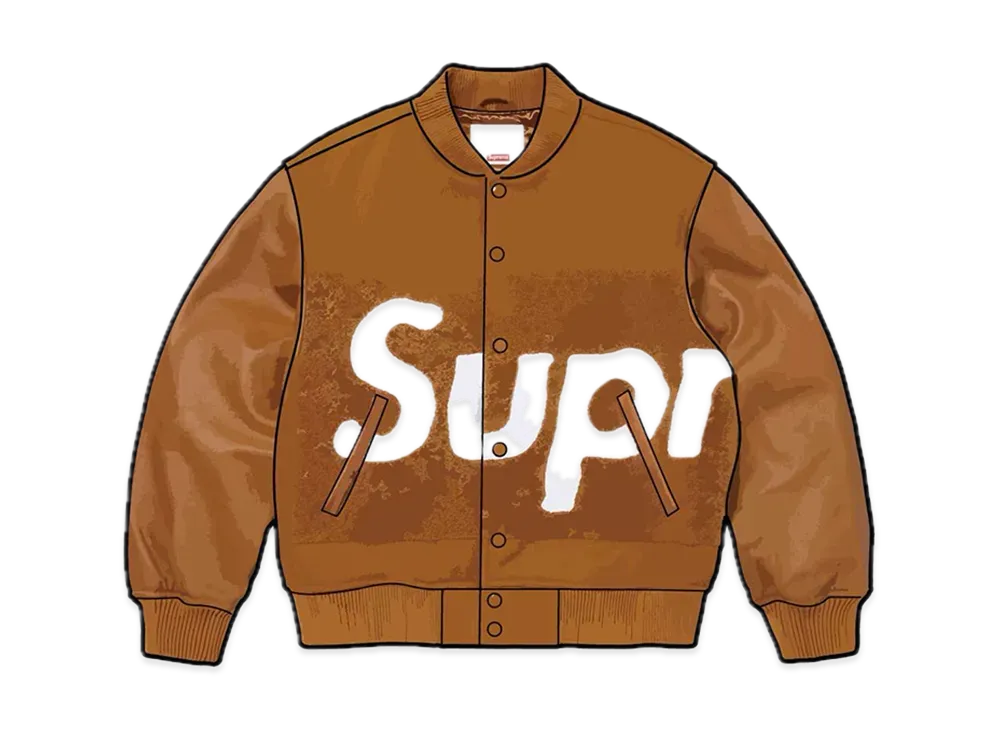 シュプリーム ビッグ ロゴ シェニール バーシティ ジャケット "マスタード"