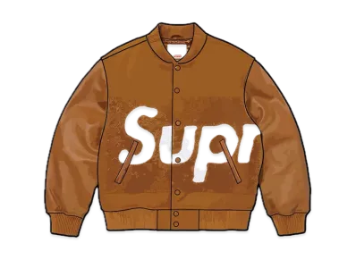 Supreme Big Logo Chenille Varsity Jacket "Mustard"