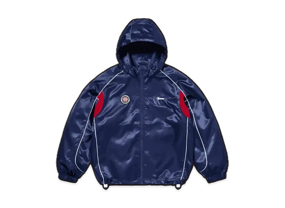 Supreme Satin Hooded Track Jacket "Navy"