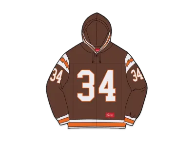 Supreme Football Zip Up Hooded Sweatshirt "Brown"