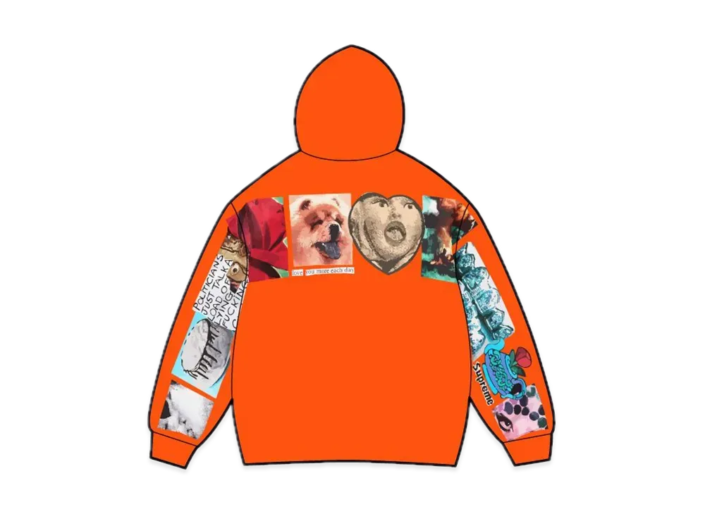 Supreme Spread Zip Up Hooded Sweatshirt "Bright Orange"