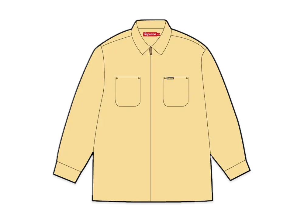 Supreme Washed Corduroy Zip Up Shirt "Yellow"