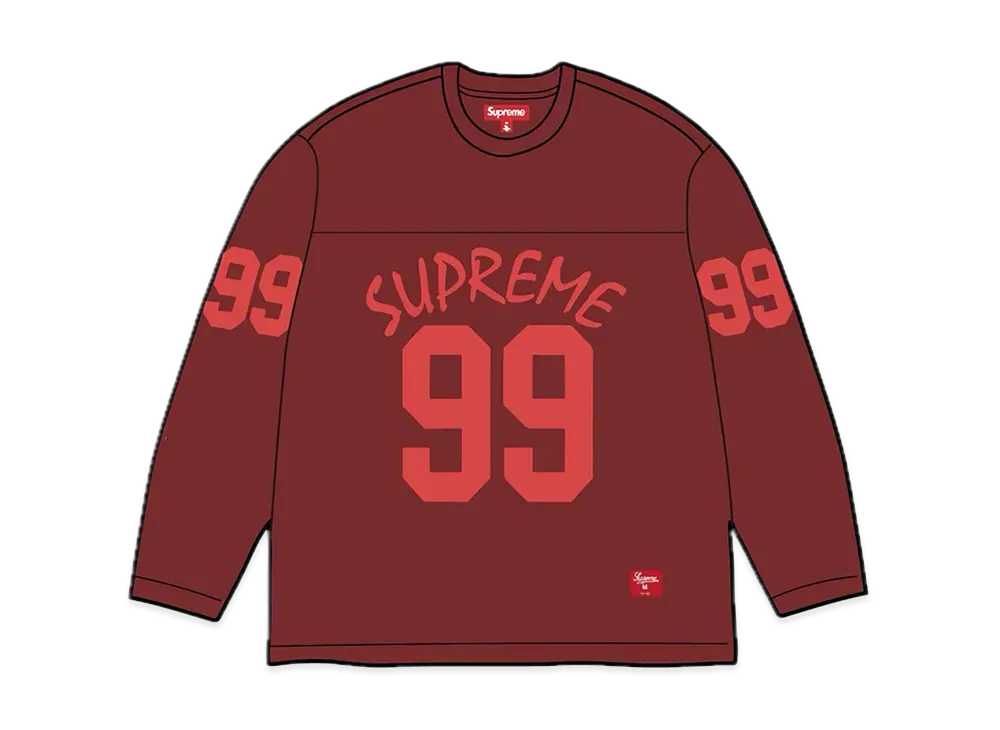 Supreme 99 L/S Football Top "Maroon"