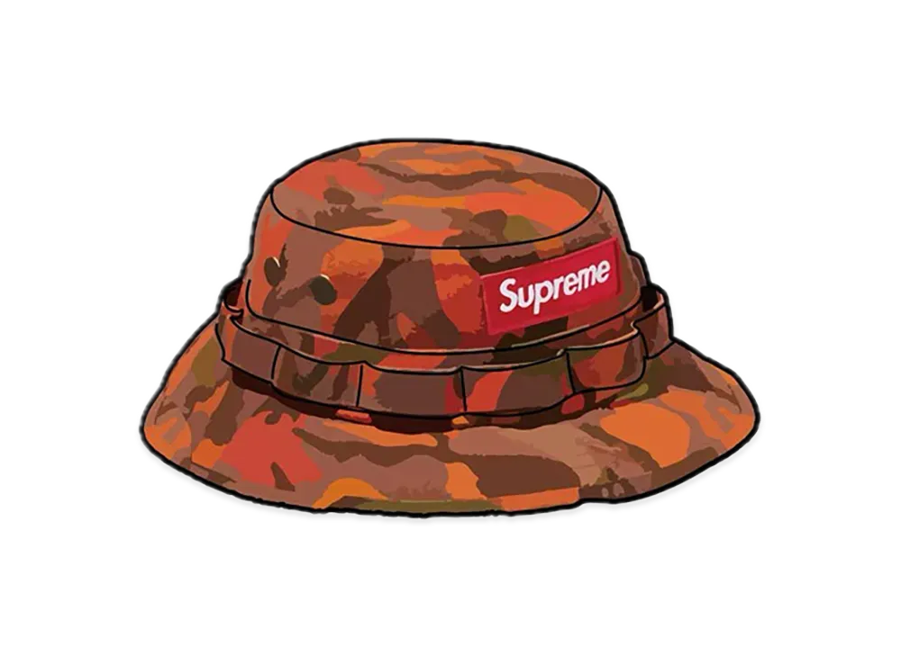 Supreme Washed Canvas Boonie "Orange Camo"