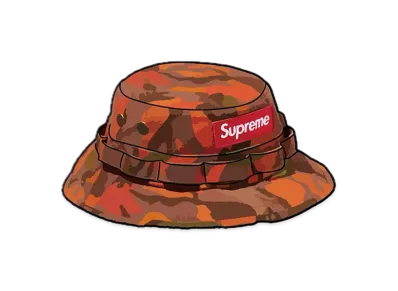 Supreme Washed Canvas Boonie "Orange Camo"