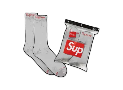 Supreme x Hanes Crew Socks (4 Pack) "Heather Grey"
