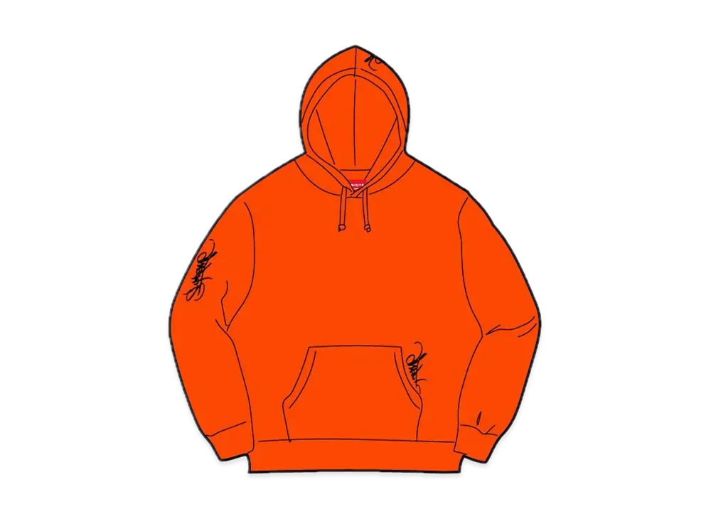 Supreme Tag Hooded Sweatshirt "Bright Orange"