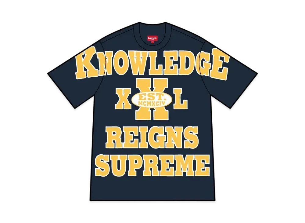 Supreme Overprint Knowledge S/S Top "Navy"