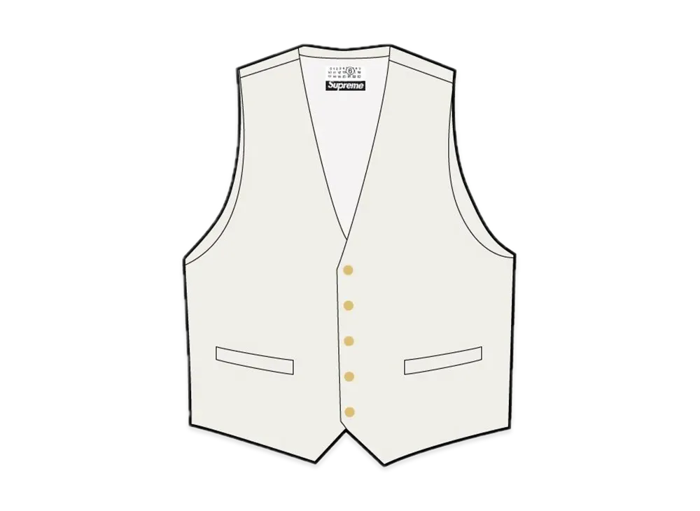 Supreme x MM6 Maison Margiela Washed Cotton Suit Vest "Cream"